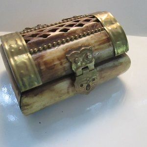 Little Treasure Chest Box wood and metal Jewelry or Gift Box